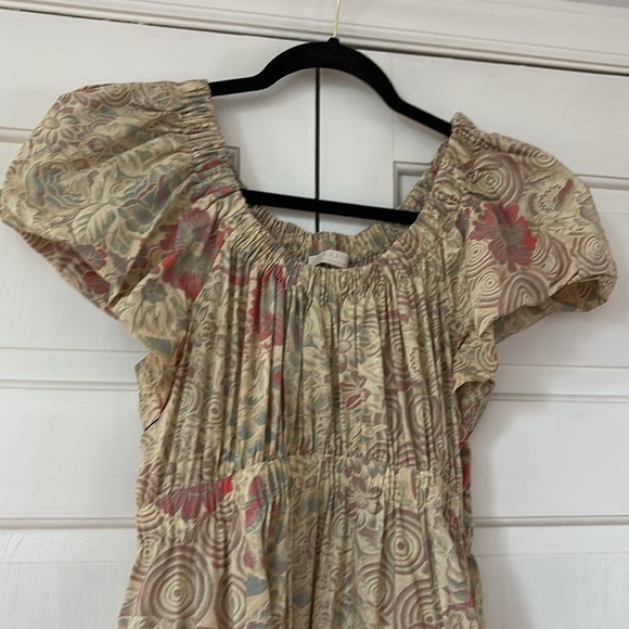 ULLA JOHNSON Nanette Dress in Haze Midi Dress Floral Print Size 6 Cotton Poplin - Picture 10 of 16